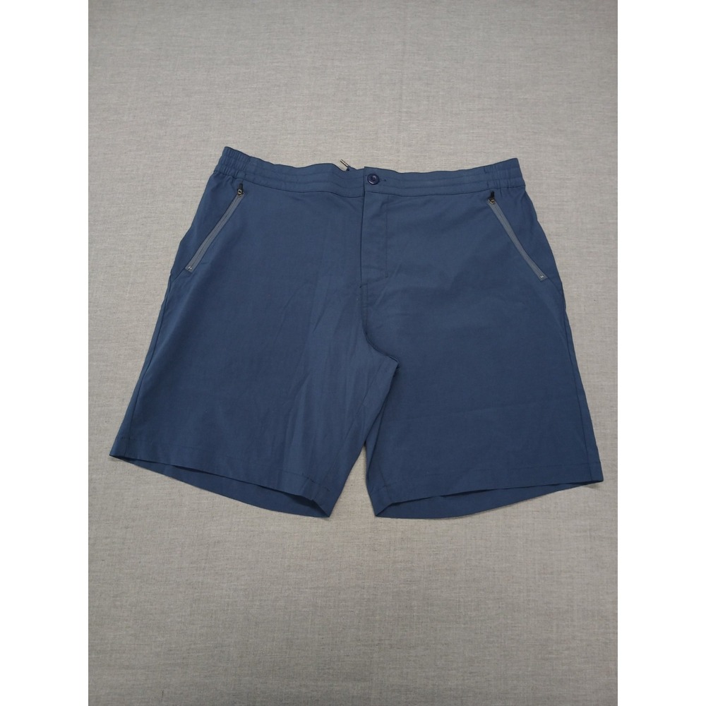 United by Blue Men’s Stretch Chino Shorts Blue Quick Dry Hiking Golf Zip Pockets